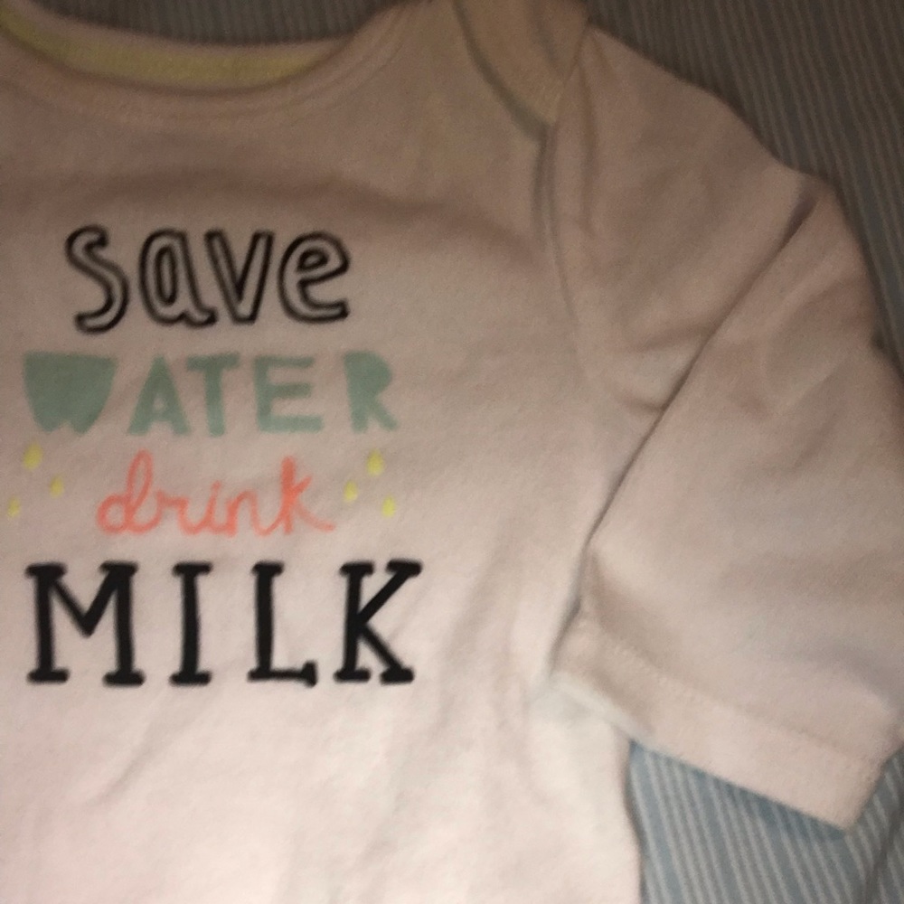 Cloud Island quarter sleeve onesie “Save water”